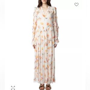 Zadig & Voltaire Riciny Mousseline Ruffled Floral Maxi Dress